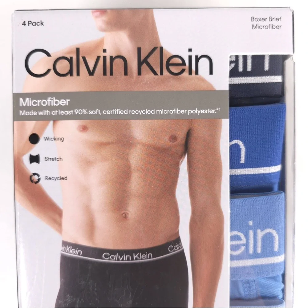 CALVIN KLEIN 4 Pack Boxer Brief Microfiber Wicking NP2756R-460 LARGE‎